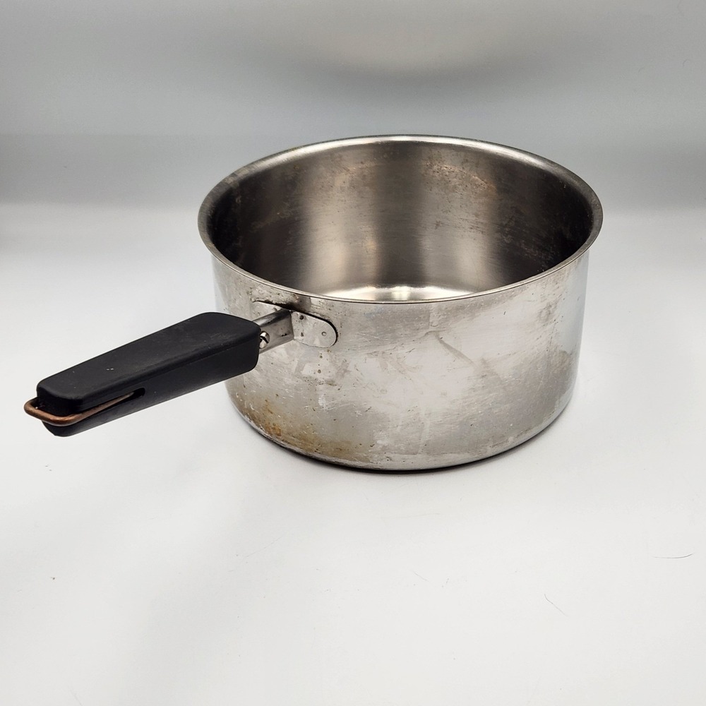Vintage Revere Ware Sauce Pan 2.5 Quart Stainless Steel Copper Core USA